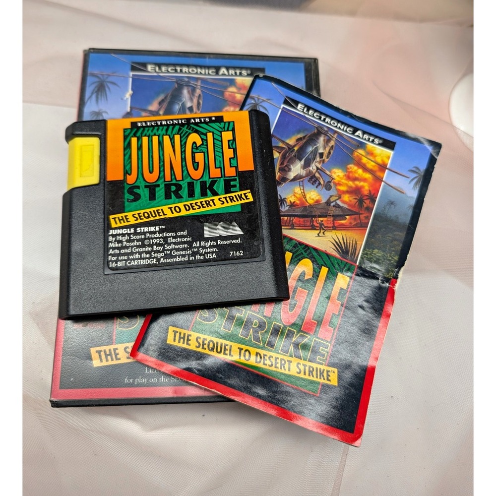 Jungle Strike Sega Genesis (1993) Complete with Case & Manual - Untested